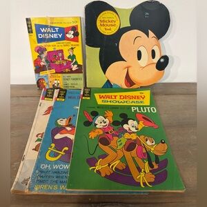 Rare Vintage Disney, Mickey Mouse, Golden Shape Key book 1st Print, and others